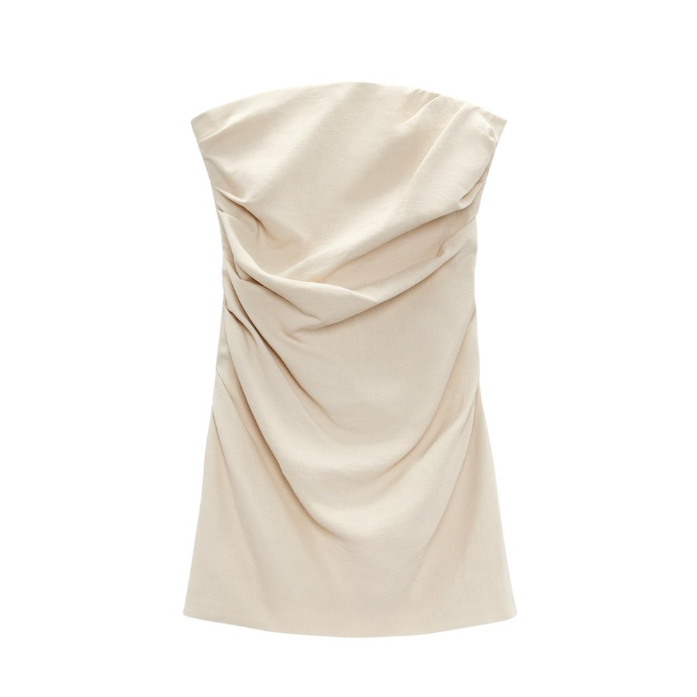 Zara Beige Linen Dress